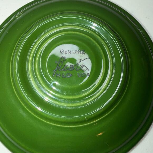Vintage Fiestaware 6” Forest Green Coffee Cup Saucer Plate – Single Replacement - Picture 3 of 5
